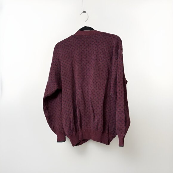 Tommy Hilfiger Vtg Mens Oversized Cotton Cardigan Knit Varsity Sweater Preppy M - Picture 2 of 4